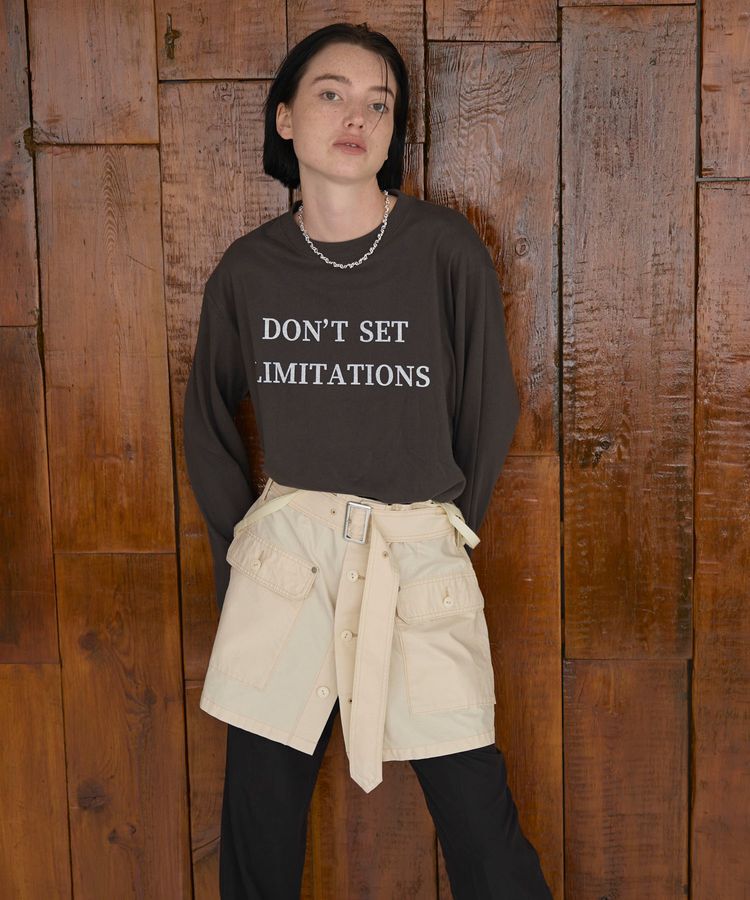 GARAGE OF GOOD CLOTHING「シンプルフロントプリントロンT」|Tシャツ・カットソー|Charcoal Gray