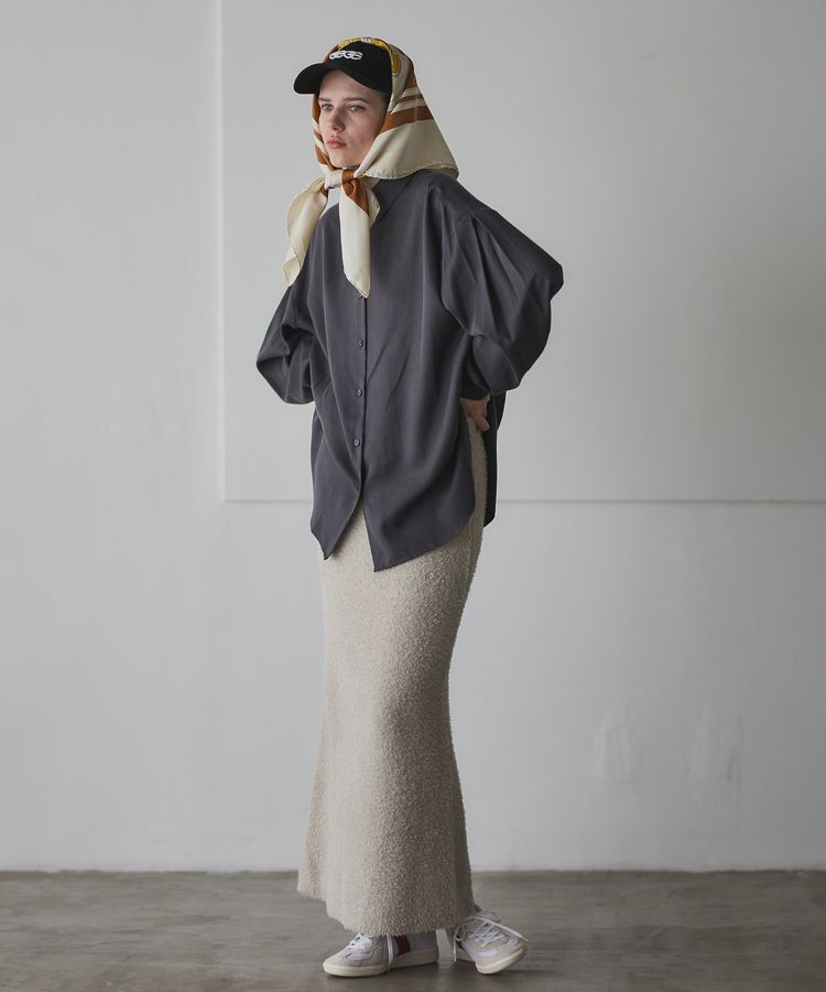 GARAGE OF GOOD CLOTHING「フェザーヤーンロングスカート」|タイト|