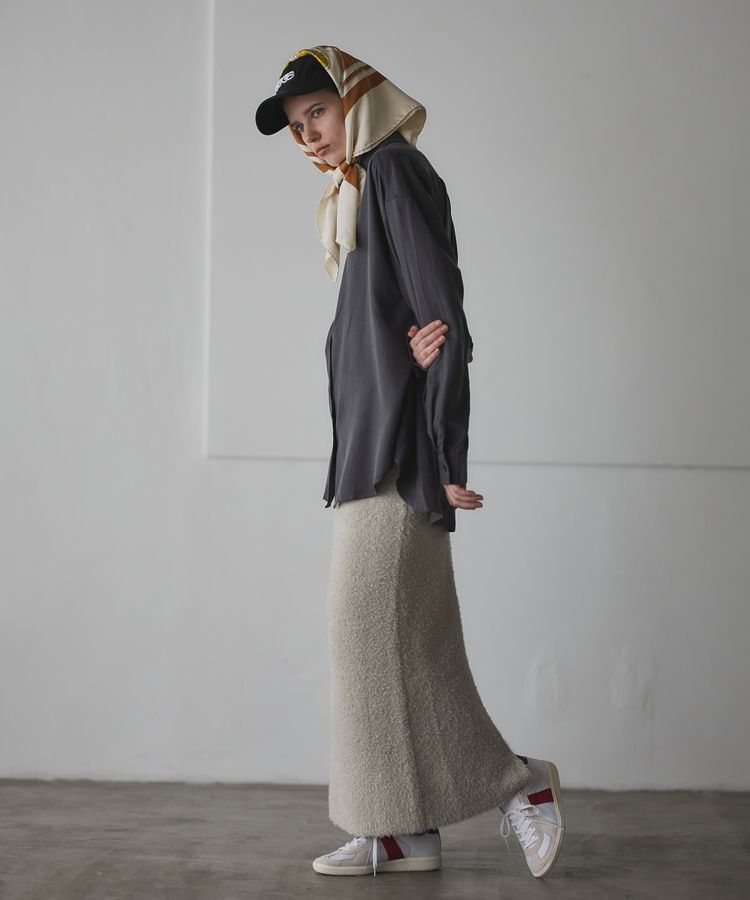 GARAGE OF GOOD CLOTHING「フェザーヤーンロングスカート」|タイト|