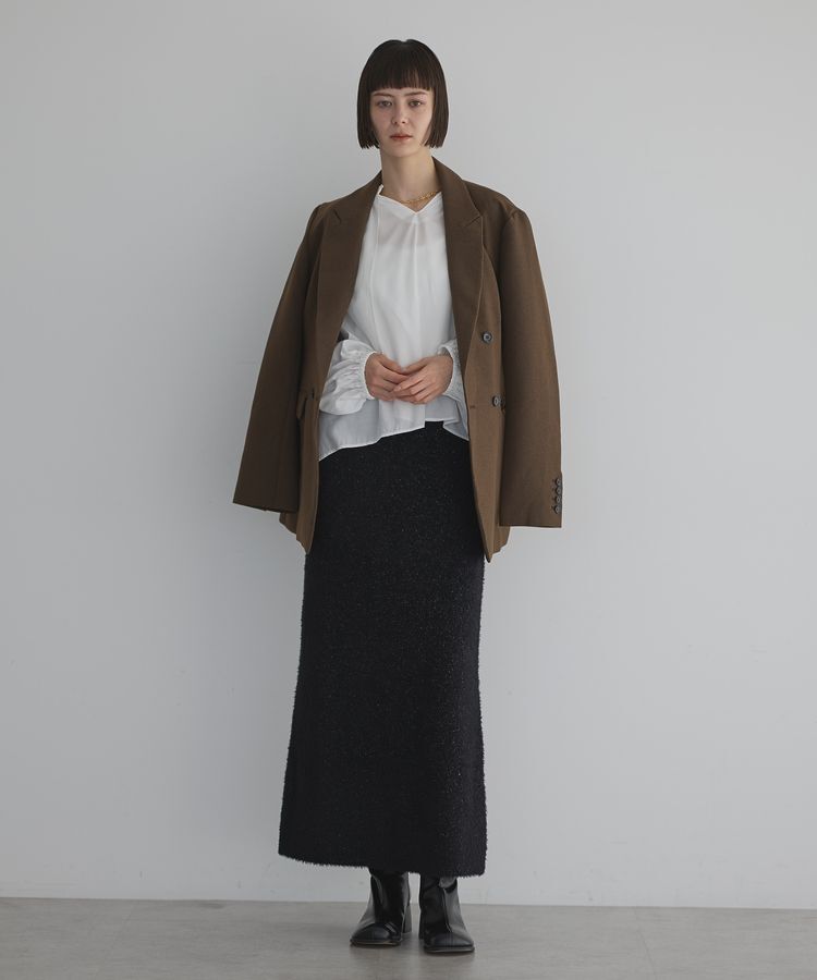 GARAGE OF GOOD CLOTHING「フェザーヤーンロングスカート」|タイト|