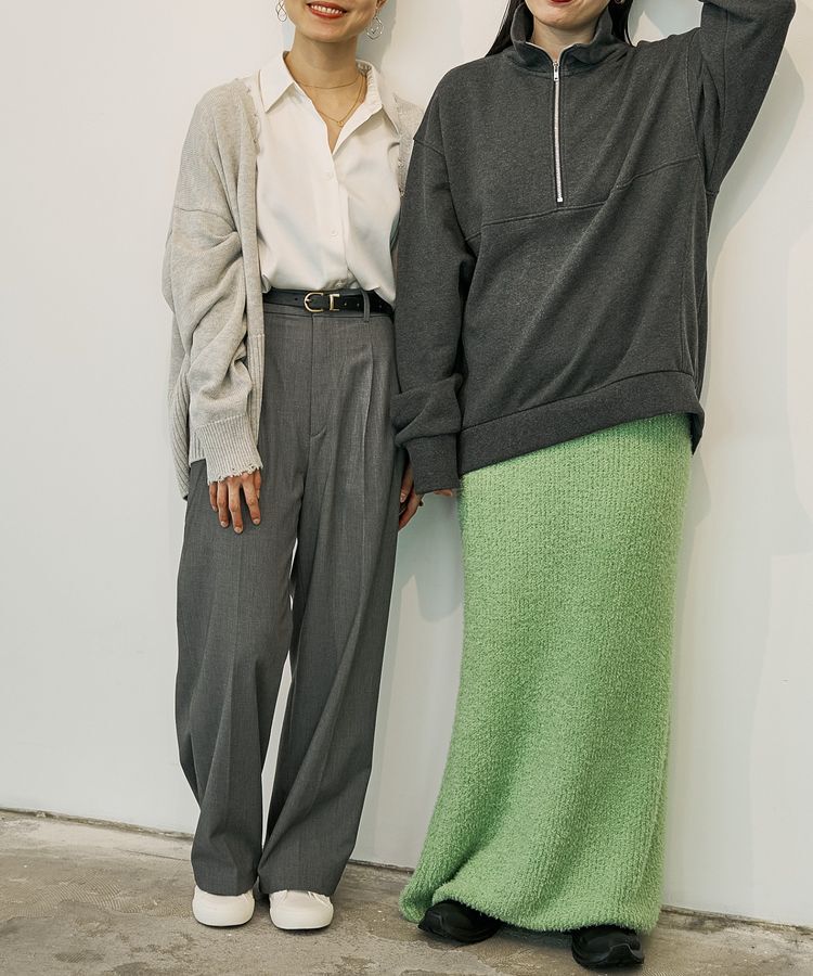 GARAGE OF GOOD CLOTHING「フェザーヤーンロングスカート」|タイト|