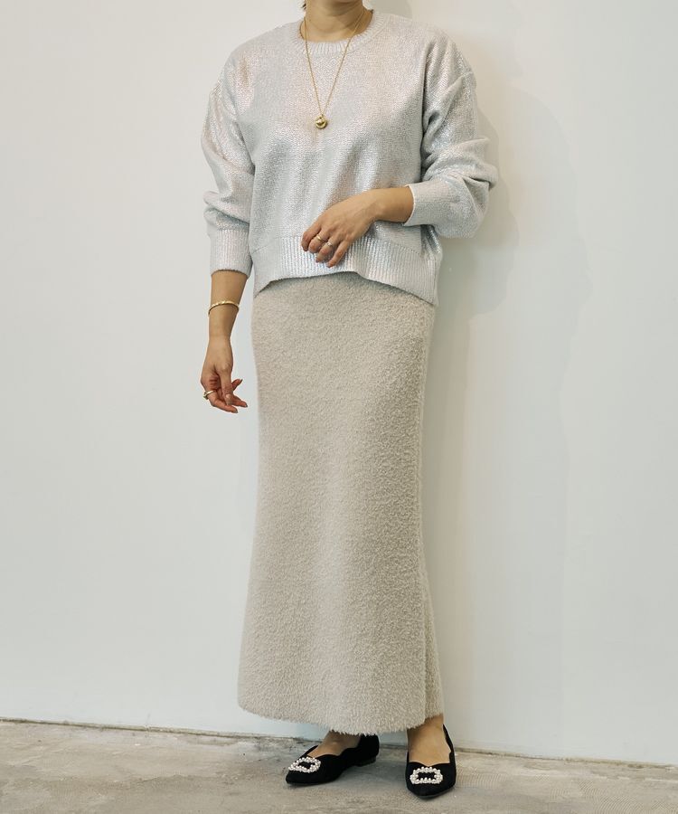 GARAGE OF GOOD CLOTHING「フェザーヤーンロングスカート」|タイト|