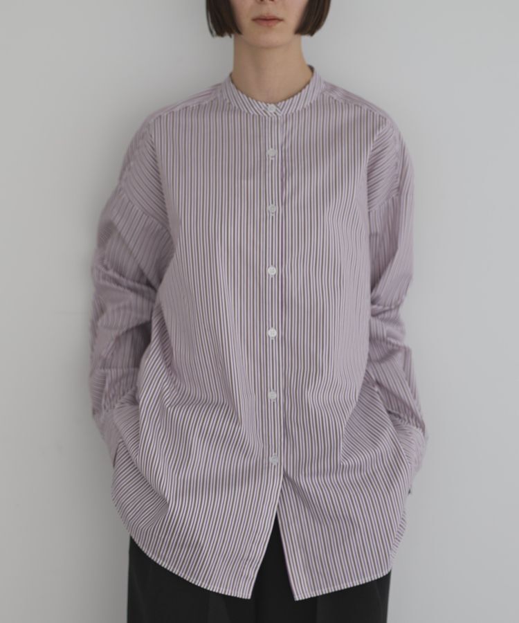 GARAGE OF GOOD CLOTHING「ストライプバンドカラーベーシックシャツ」|シャツ・ブラウス|