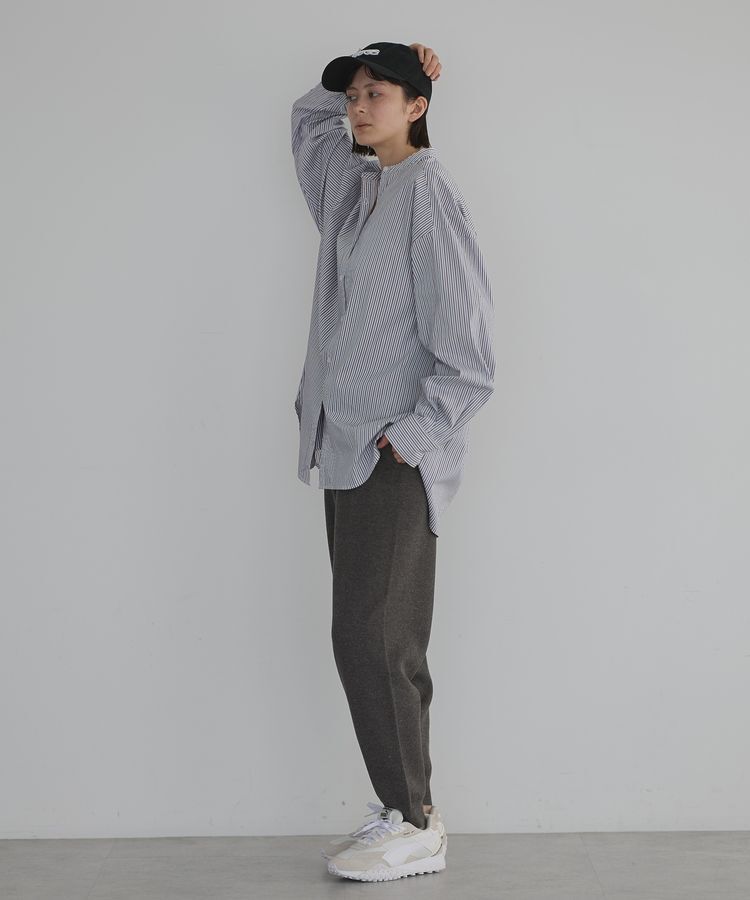 GARAGE OF GOOD CLOTHING「ストライプバンドカラーベーシックシャツ」|シャツ・ブラウス|