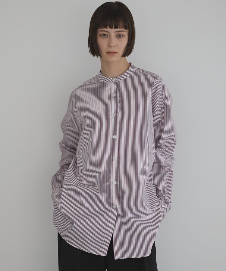 GARAGE OF GOOD CLOTHING「ストライプバンドカラーベーシックシャツ」|シャツ・ブラウス|