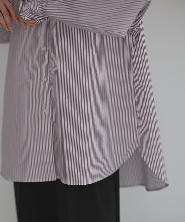 GARAGE OF GOOD CLOTHING「ストライプバンドカラーベーシックシャツ」|シャツ・ブラウス|