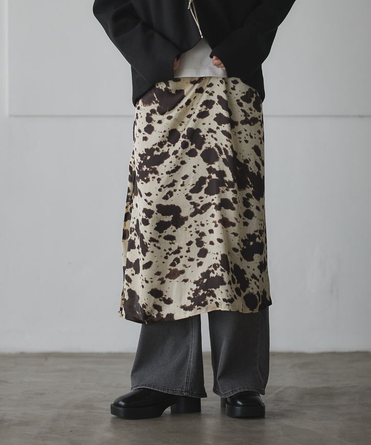 GARAGE OF GOOD CLOTHING「2WAYプリント巻きスカート」|スカート|Brown