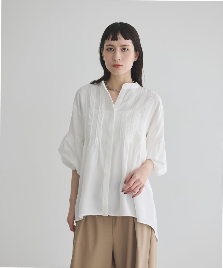 GARAGE OF GOOD CLOTHING「ピンタックボリューム袖フレアーブラウス」|シャツ・ブラウス|