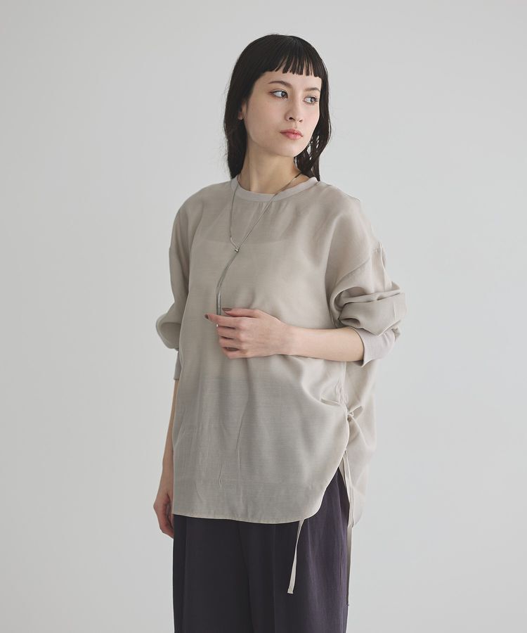 GARAGE OF GOOD CLOTHING「サイドドロストＴブラウス」|シャツ・ブラウス|Gray Beige