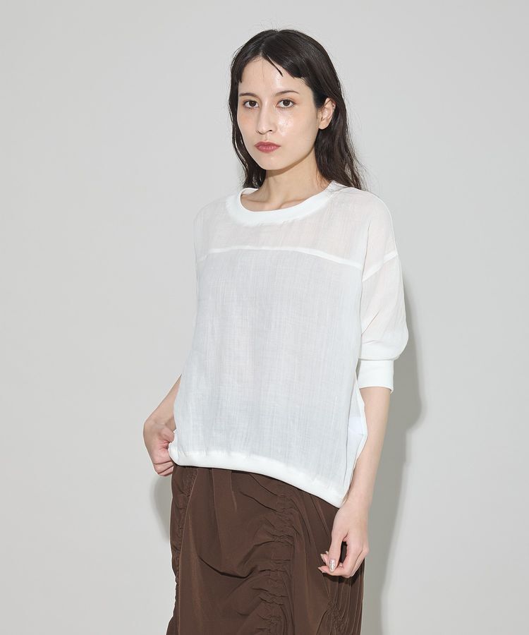 GARAGE OF GOOD CLOTHING「リブ切り替えリネンプルオーバー」|シャツ・ブラウス|