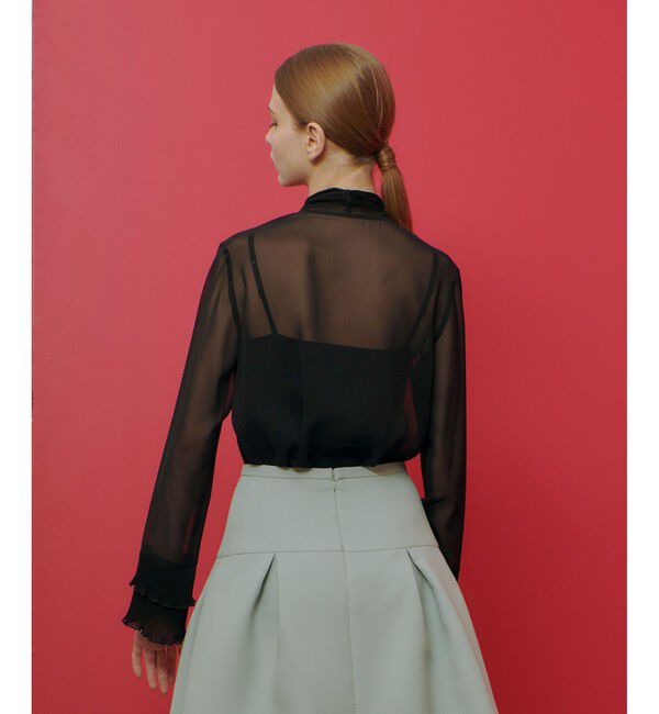 LOULOU WILLOUGHBY「【LOULOU WILLOUGHBY】プリーツリボンブラウス」|シャツ・ブラウス|