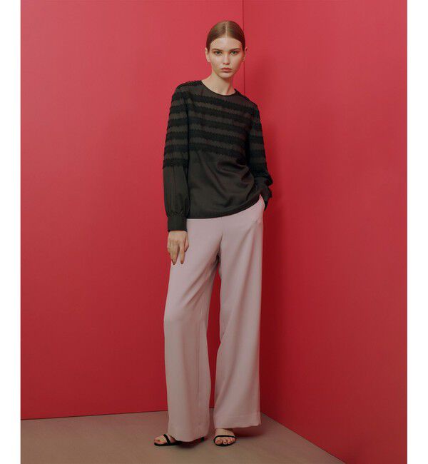 LOULOU WILLOUGHBY「【LOULOU WILLOUGHBY】ダブルクロスハイウエストサスペンダーパンツ」|オールインワン|