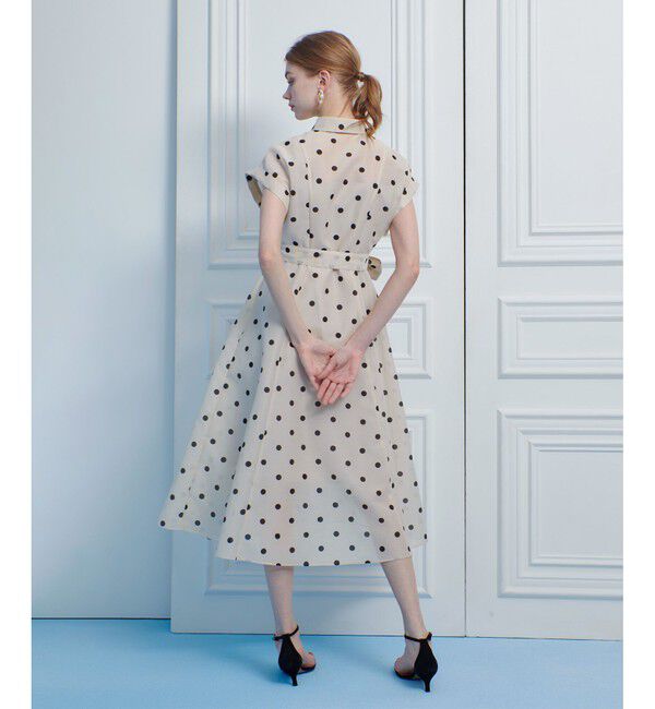 LOULOU WILLOUGHBY「【LOULOU WILLOUGHBY】オーガンドットウエストリボンワンピース」|ワンピース|