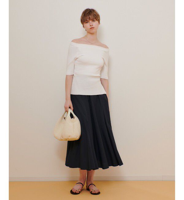 allureville「2WAY ネック5分袖プルオーバー」|ニット・セーター|