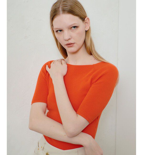 allureville「2WAY ネック5分袖プルオーバー」|ニット・セーター|