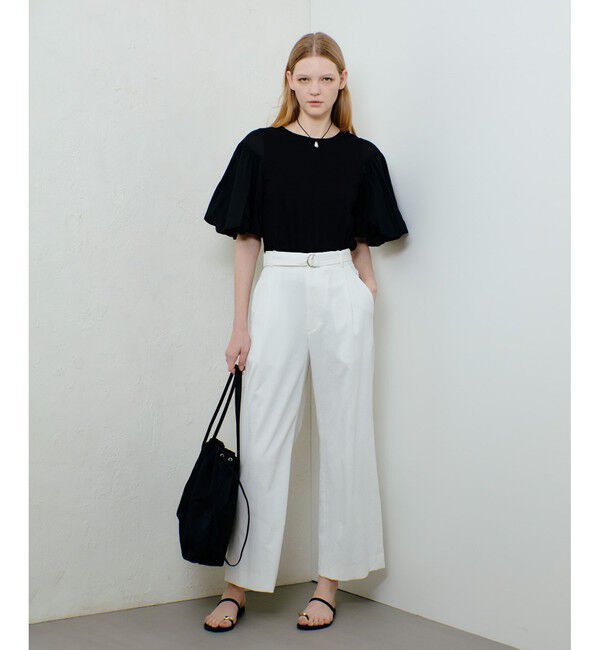 allureville「シェルタリングタックワイドパンツ」|チノ|