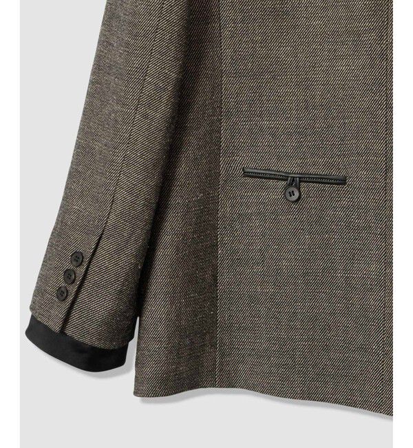 allureville「リネンウールダブルブレストジャケット」|ノーカラージャケット|