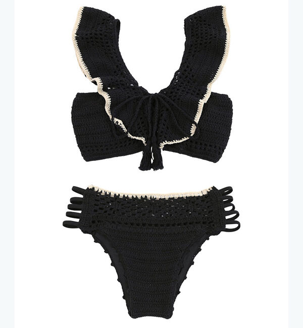 SEA DRESS「ショルダーフリルクロシェビキニ」|ビキニ|