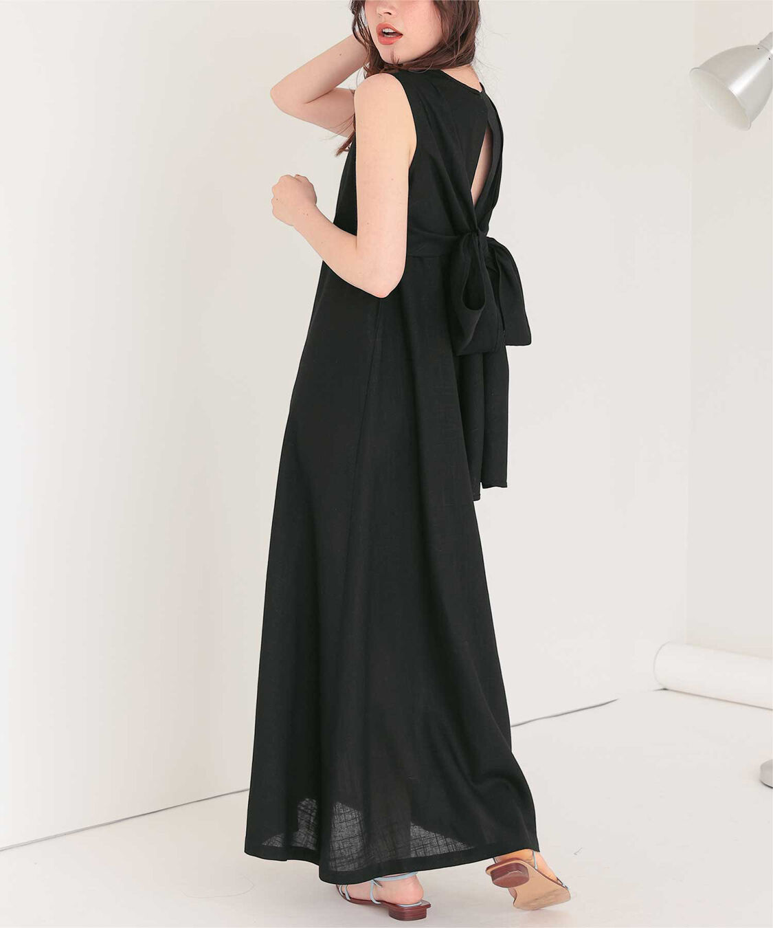 titivate「リネン混2wayリボンマキシワンピース」|ワンピース|