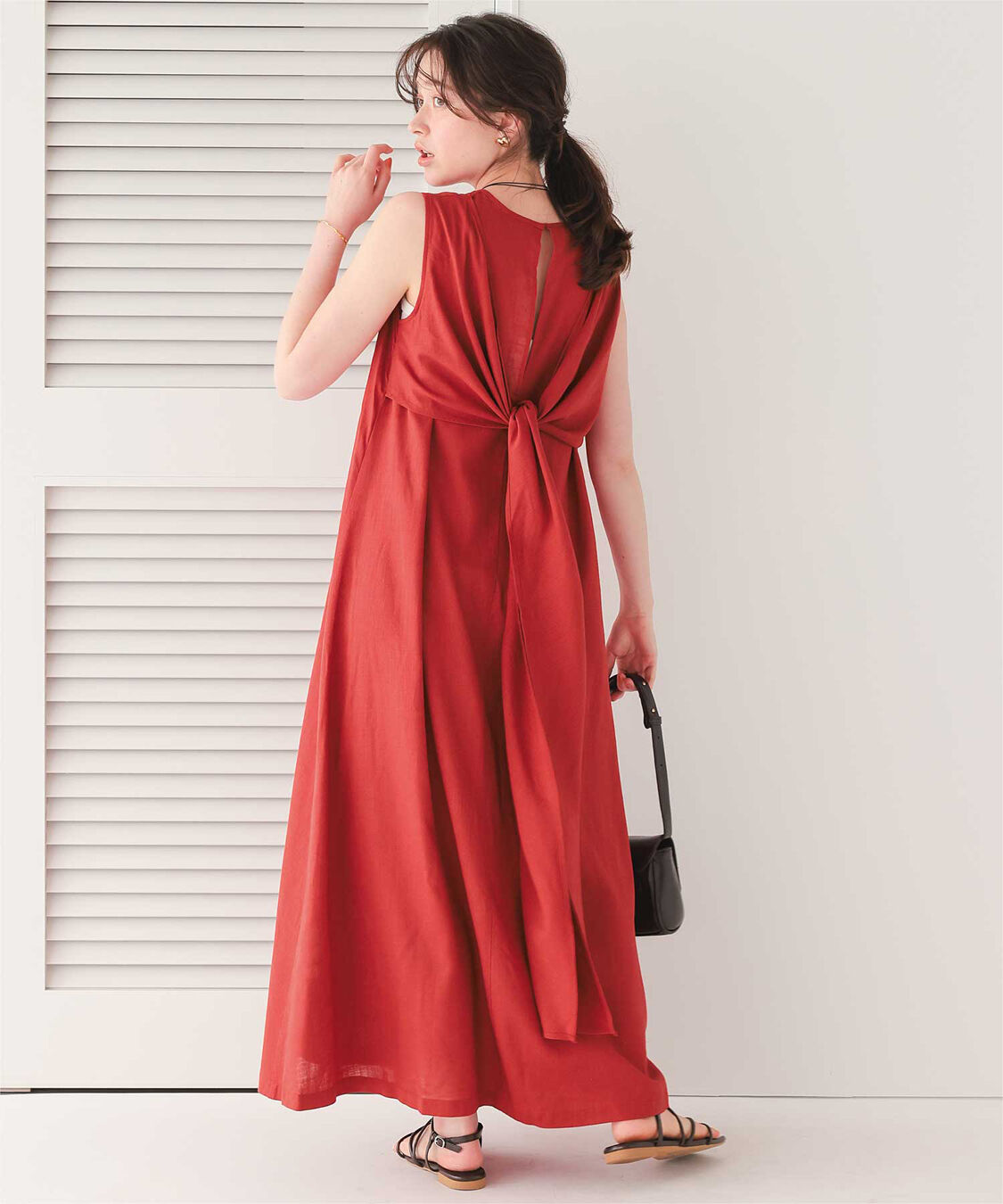 titivate「リネン混2wayリボンマキシワンピース」|ワンピース|