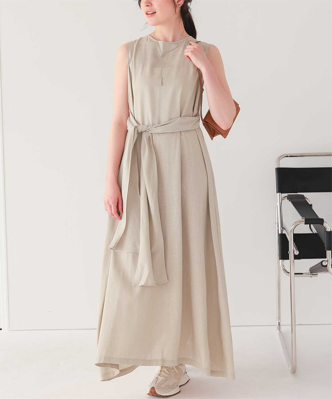 titivate「リネン混2wayリボンマキシワンピース」|ワンピース|