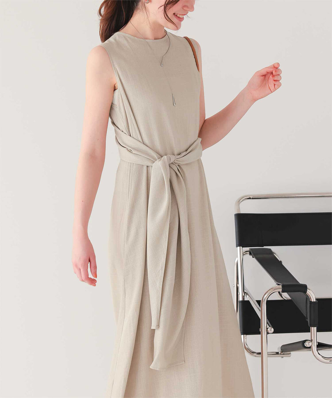 titivate「リネン混2wayリボンマキシワンピース」|ワンピース|