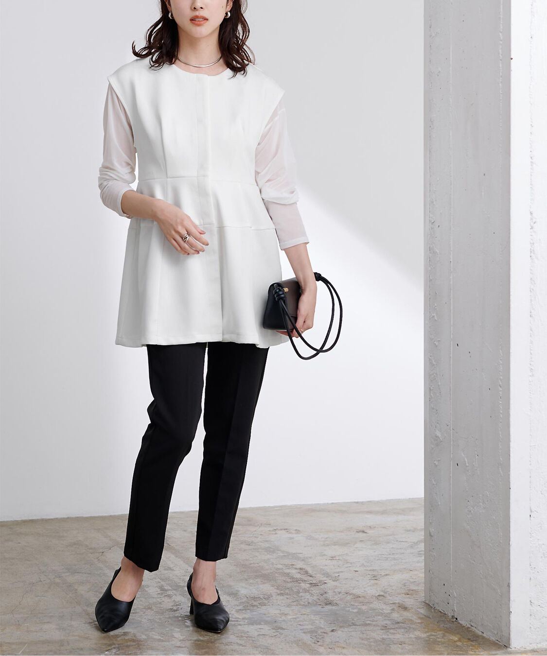 ur's「ボンディングペプラムトップス/ジレ」|ベスト・ジレ|