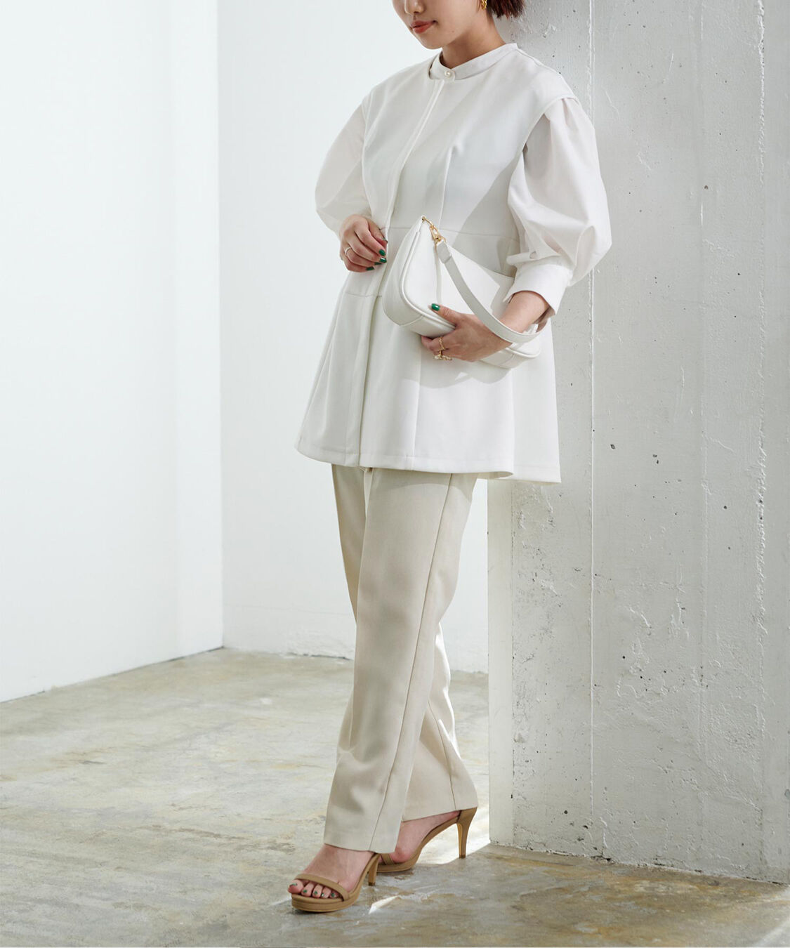 ur's「ボンディングペプラムトップス/ジレ」|ベスト・ジレ|