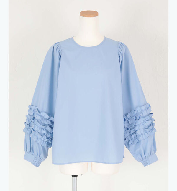 titivate「袖ﾌﾘﾙﾃﾞｻﾞｲﾝｷﾞｬｻﾞｰﾌﾞﾗｳｽ」|シャツ・ブラウス|