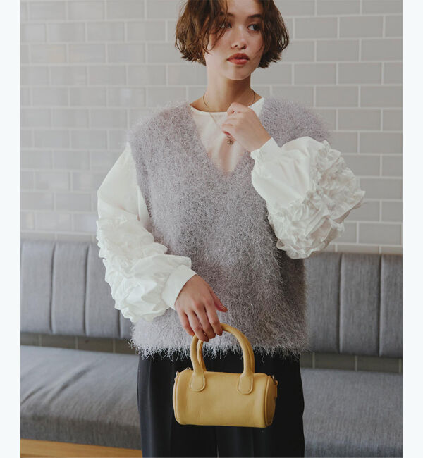 titivate「袖ﾌﾘﾙﾃﾞｻﾞｲﾝｷﾞｬｻﾞｰﾌﾞﾗｳｽ」|シャツ・ブラウス|オフホワイト