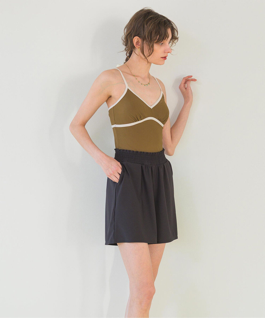 SEA DRESS「パイピングシンプルワンピース/水着」|コンビネゾン|