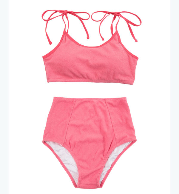 SEA DRESS「パイル素材パイピングビキニ/水着」|ビキニ|ピンク