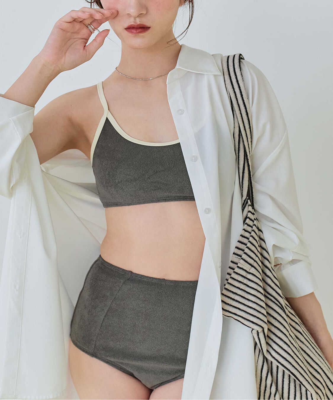 SEA DRESS「パイル素材パイピングビキニ/水着」|ビキニ|