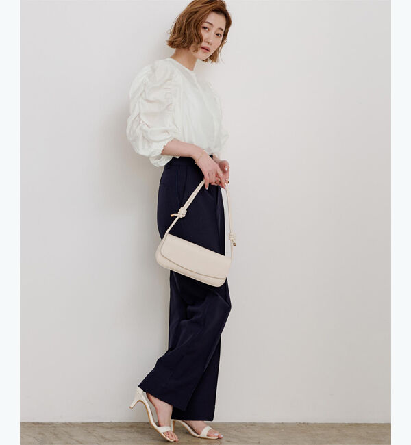 ur's「シャーリングデザインスリーブバンドカラーブラウス」|シャツ・ブラウス|