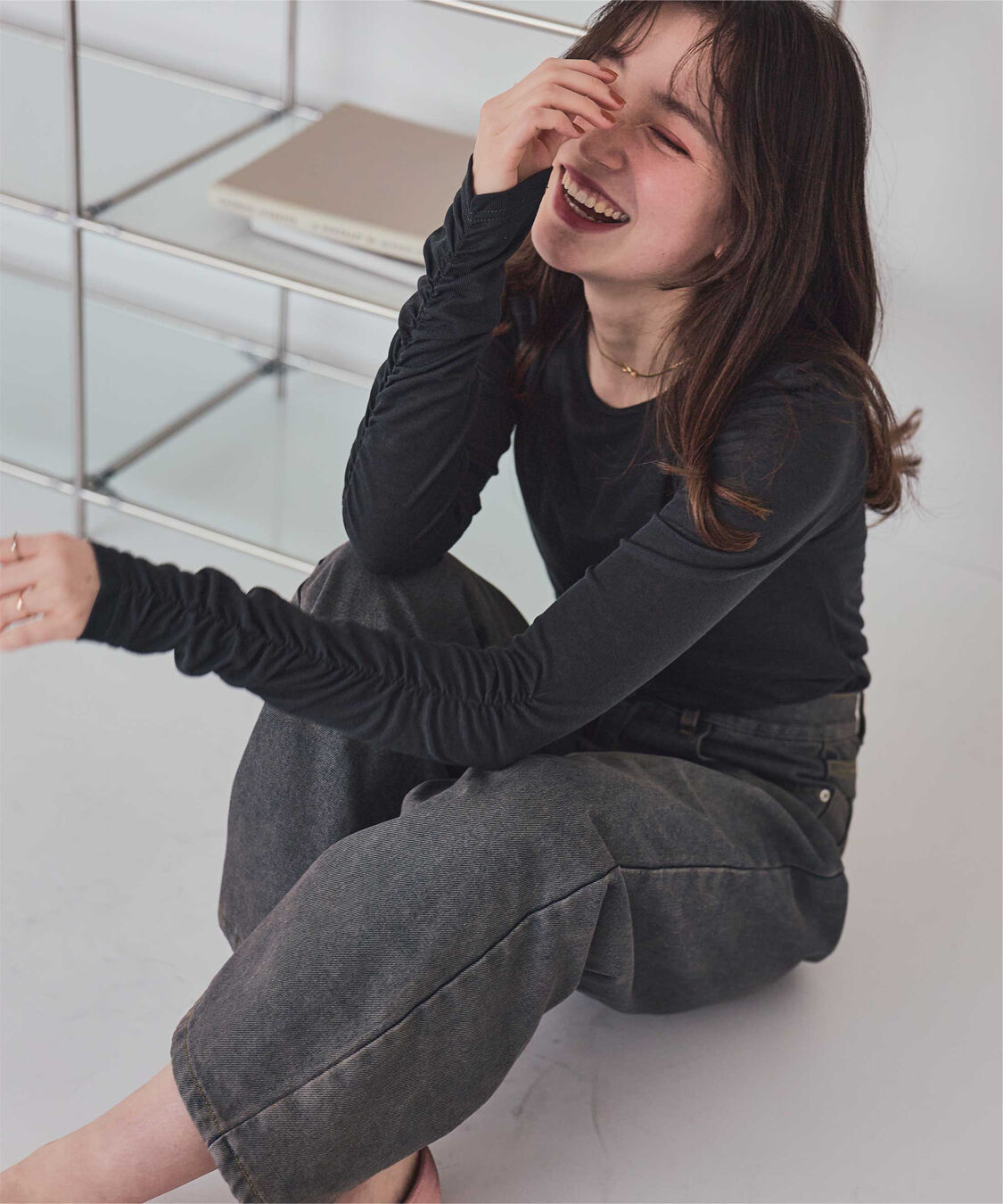 titivate「袖シャーリングシアートップス」|Tシャツ・カットソー|