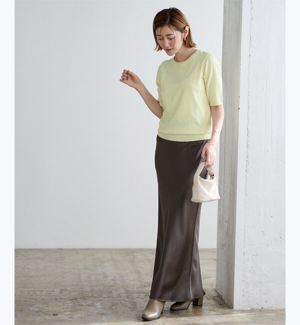 ur's「クルーネックハーフスリーブニット」|ニット・セーター|