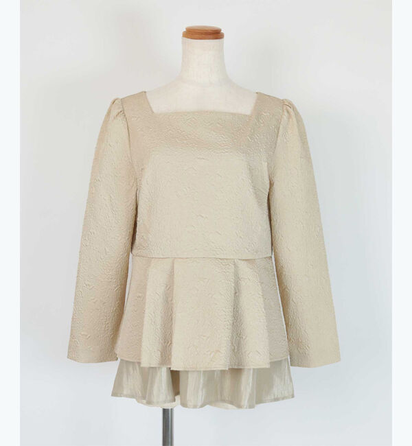 ur's「【星玲奈さんコラボアイテム】ふくれジャガードティアードペプラムトップス」|Tシャツ・カットソー|