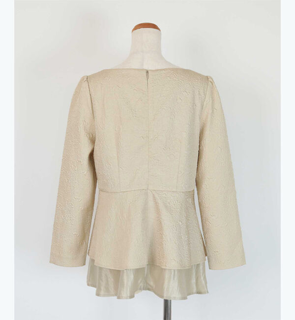 ur's「【星玲奈さんコラボアイテム】ふくれジャガードティアードペプラムトップス」|Tシャツ・カットソー|