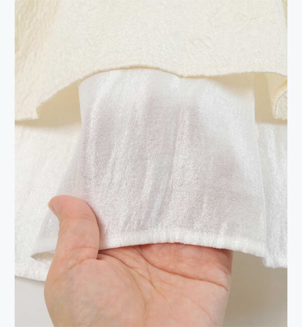 ur's「【星玲奈さんコラボアイテム】ふくれジャガードティアードペプラムトップス」|Tシャツ・カットソー|