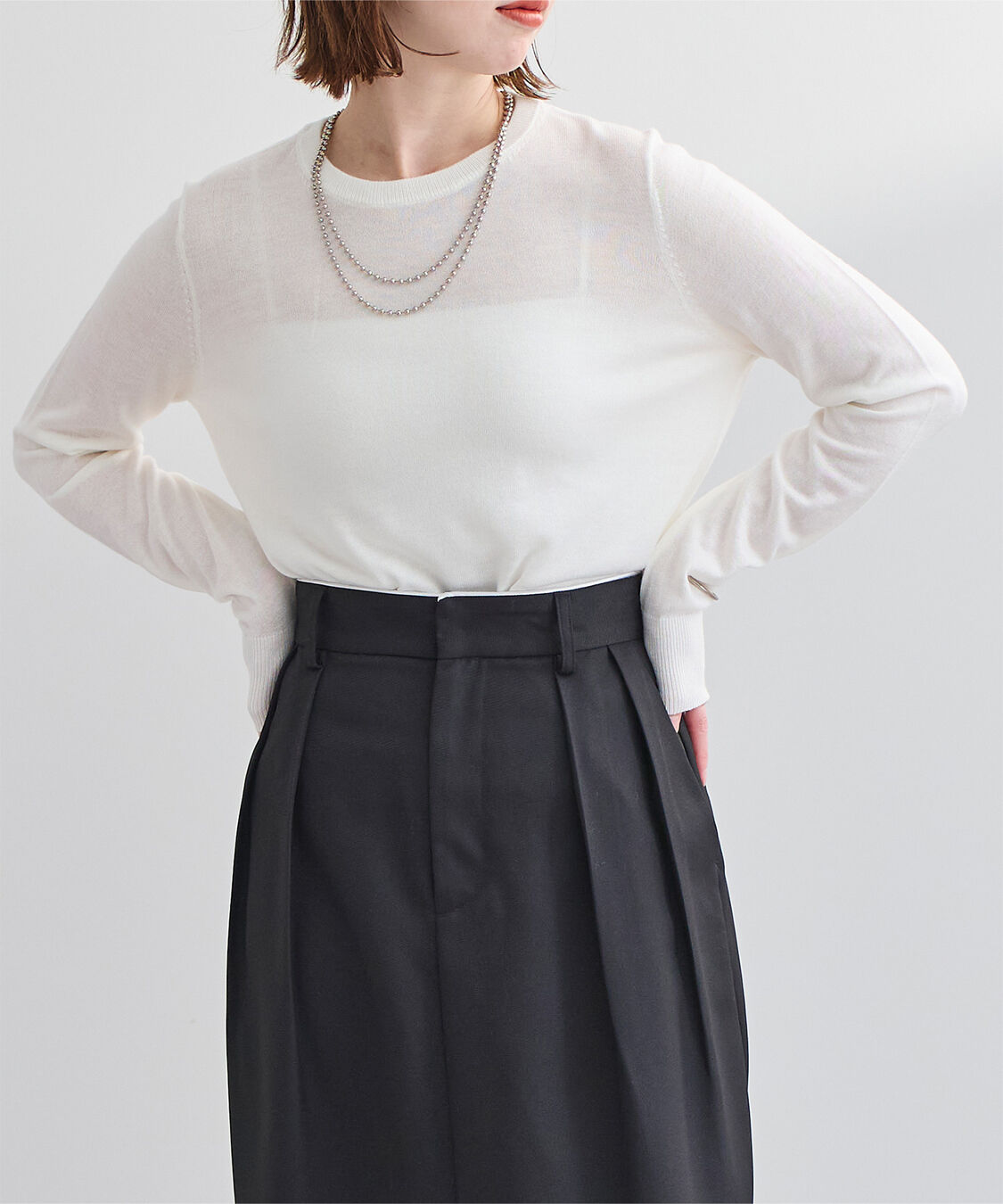 ur's「クルーネックハイゲージニット」|ニット・セーター|ホワイト