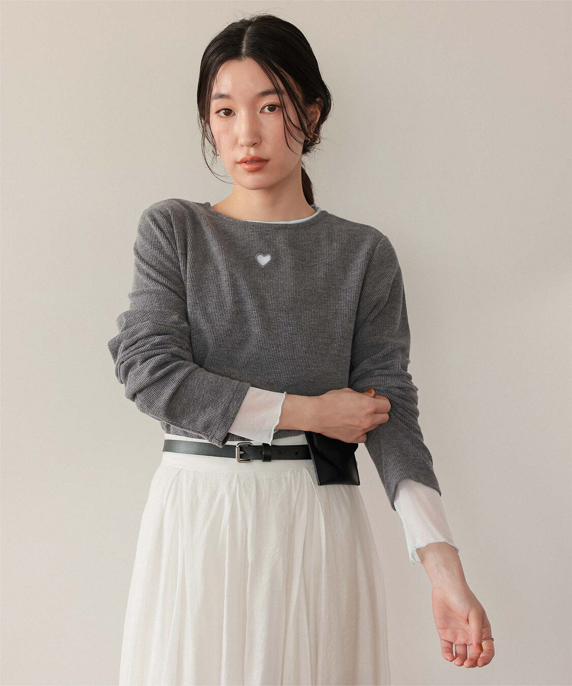 titivate「ハートカット刺繍前後2wayカットソー」|Tシャツ・カットソー|