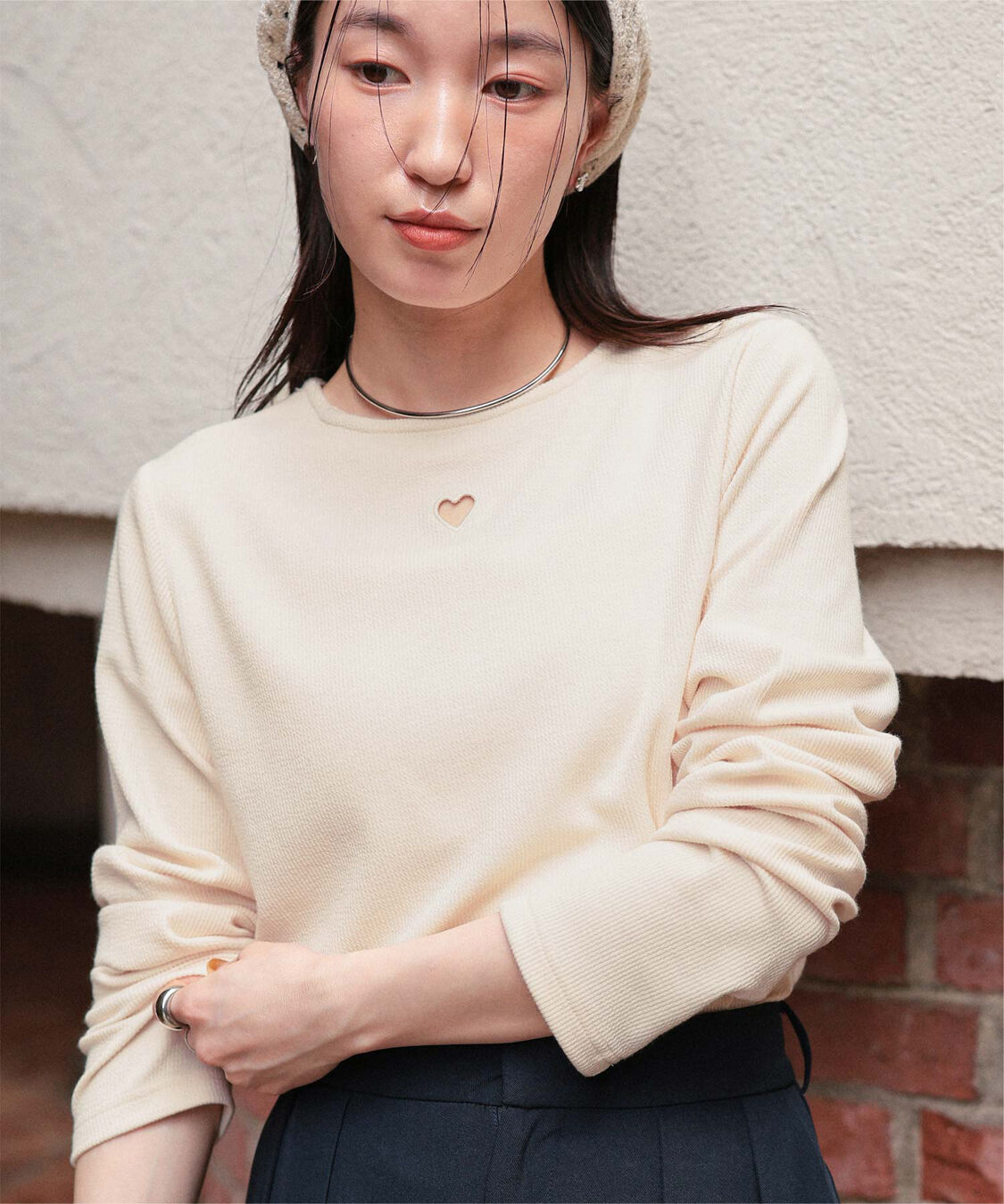 titivate「ハートカット刺繍前後2wayカットソー」|Tシャツ・カットソー|