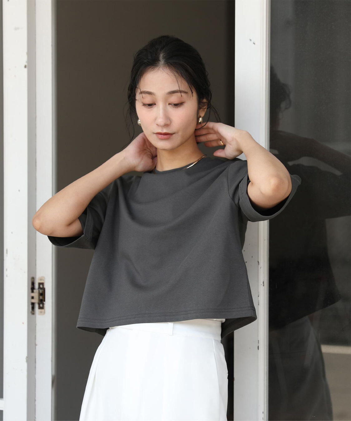 ur's「汗染み防止クロップドTシャツ」|Tシャツ・カットソー|