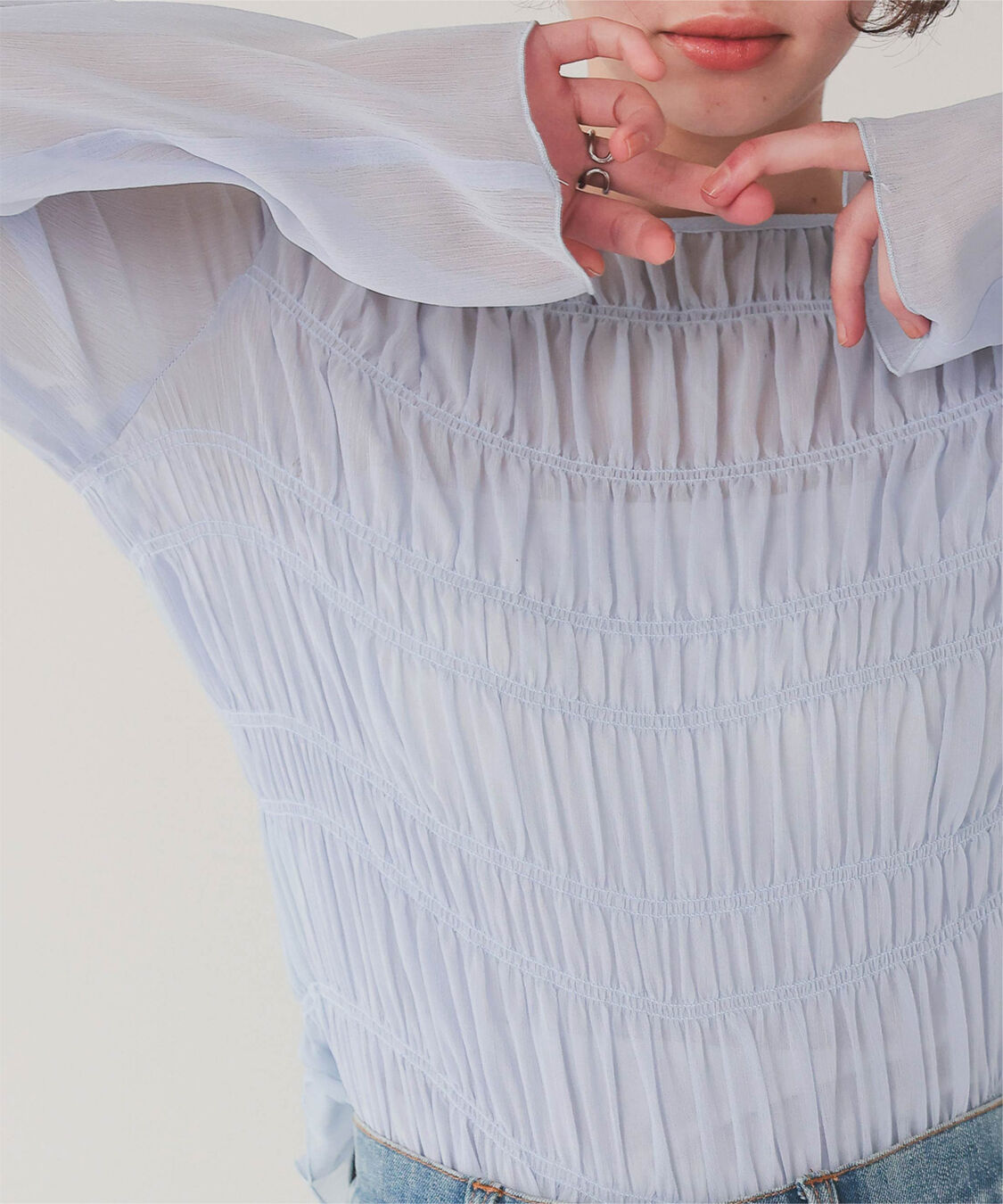 titivate「シアー楊柳シャーリングブラウス」|シャツ・ブラウス|