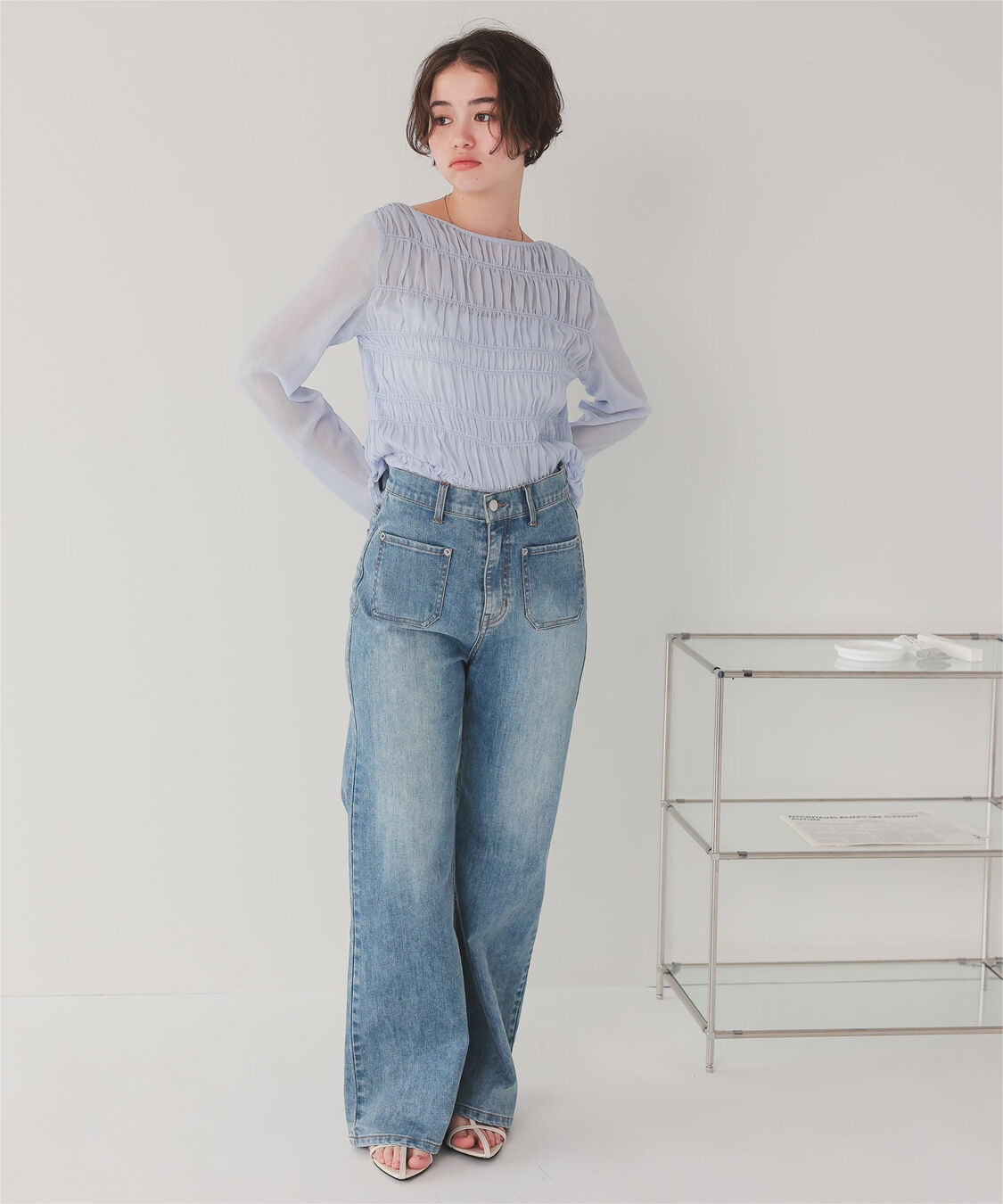 titivate「シアー楊柳シャーリングブラウス」|シャツ・ブラウス|