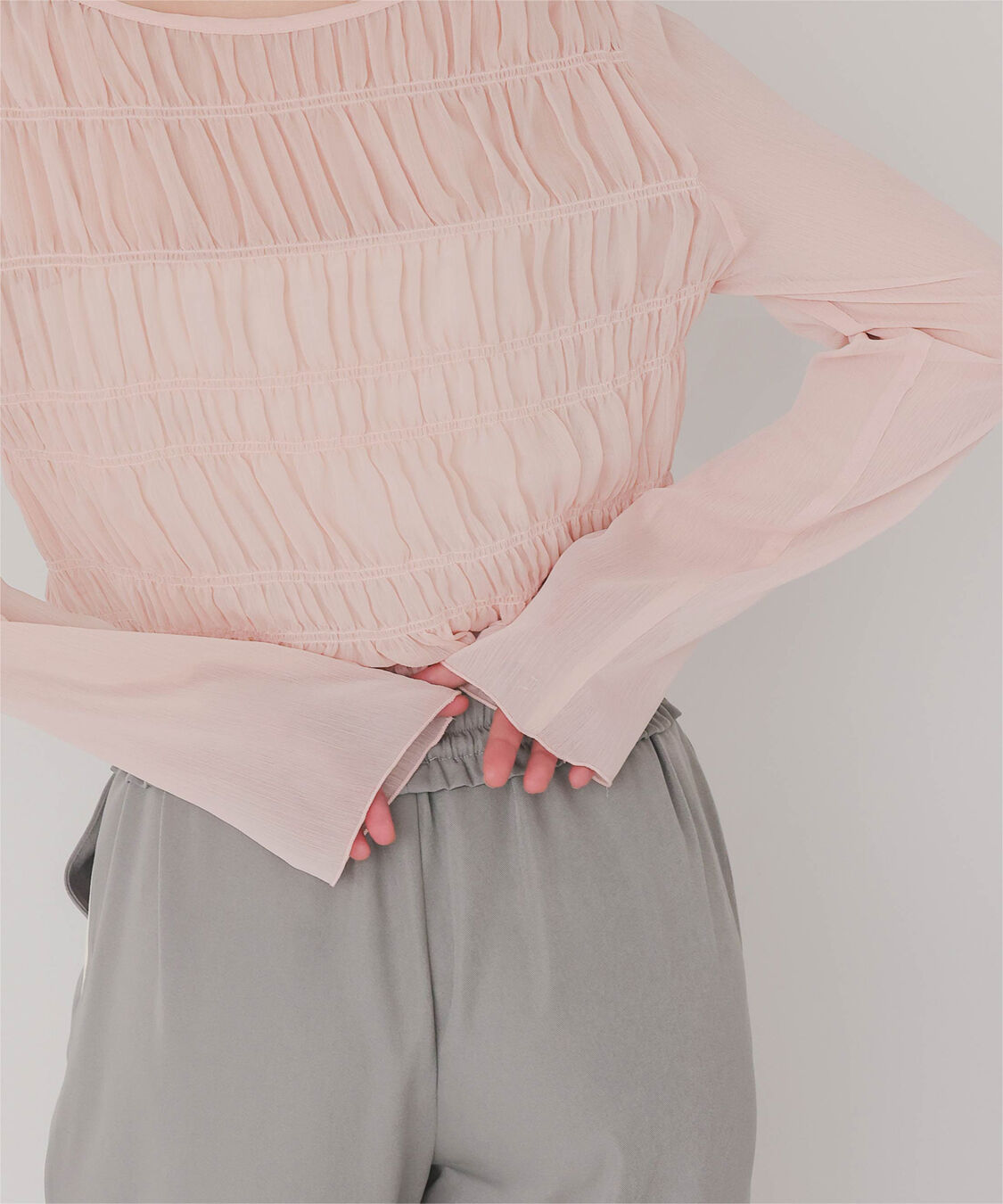 titivate「シアー楊柳シャーリングブラウス」|シャツ・ブラウス|