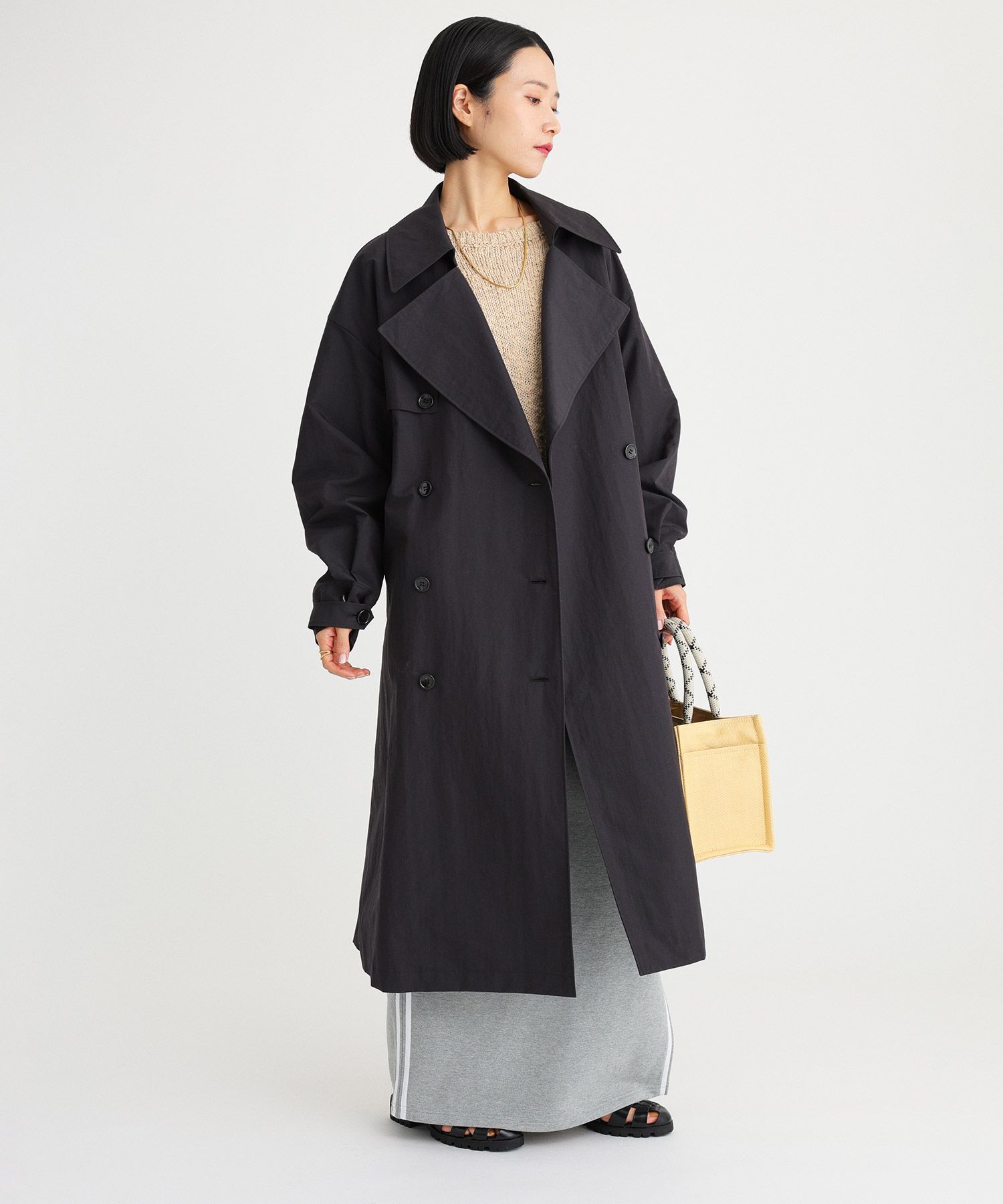 BABYLONE「コットンナイロンロングトレンチ」|トレンチコート|