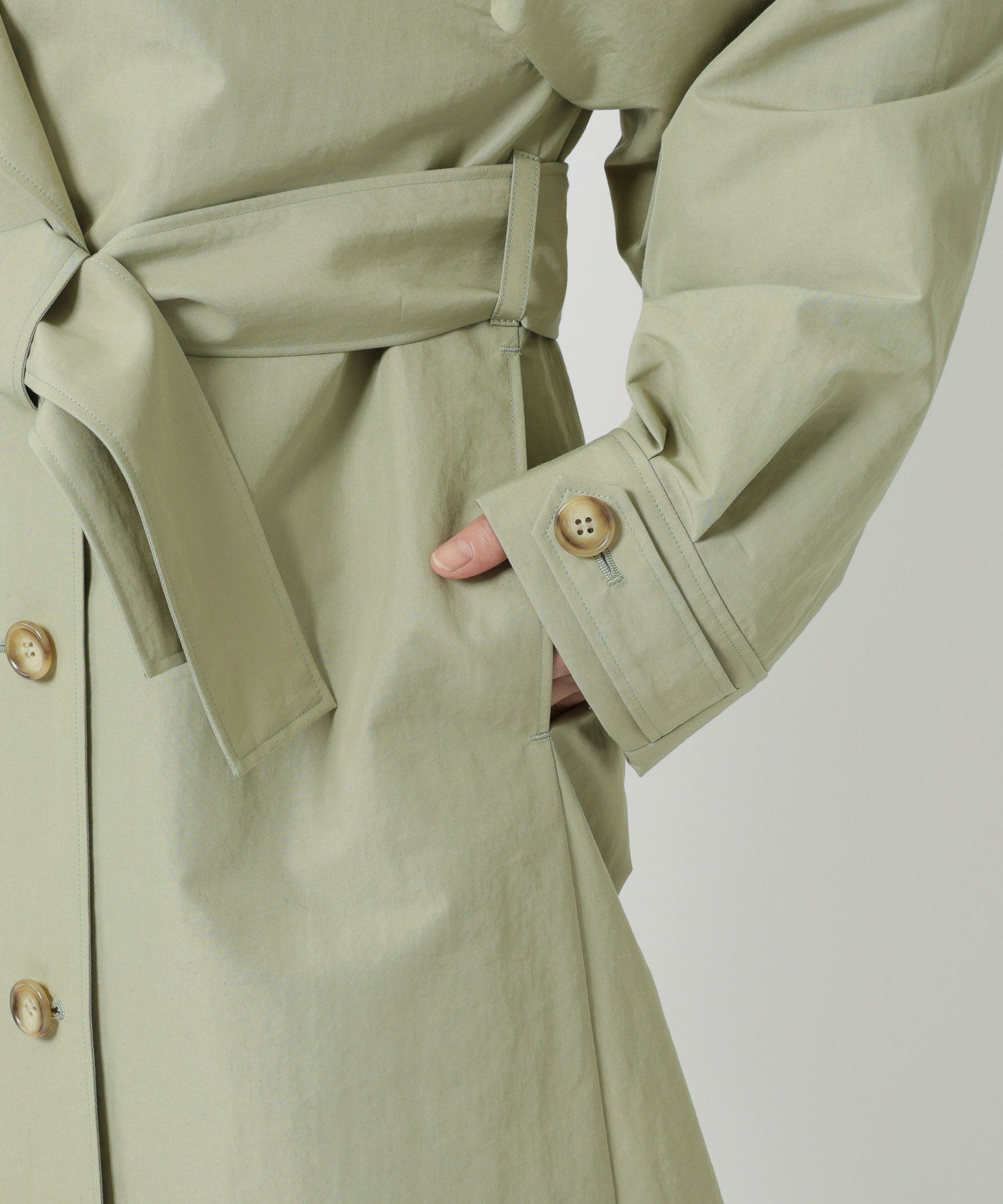 BABYLONE「コットンナイロンロングトレンチ」|トレンチコート|