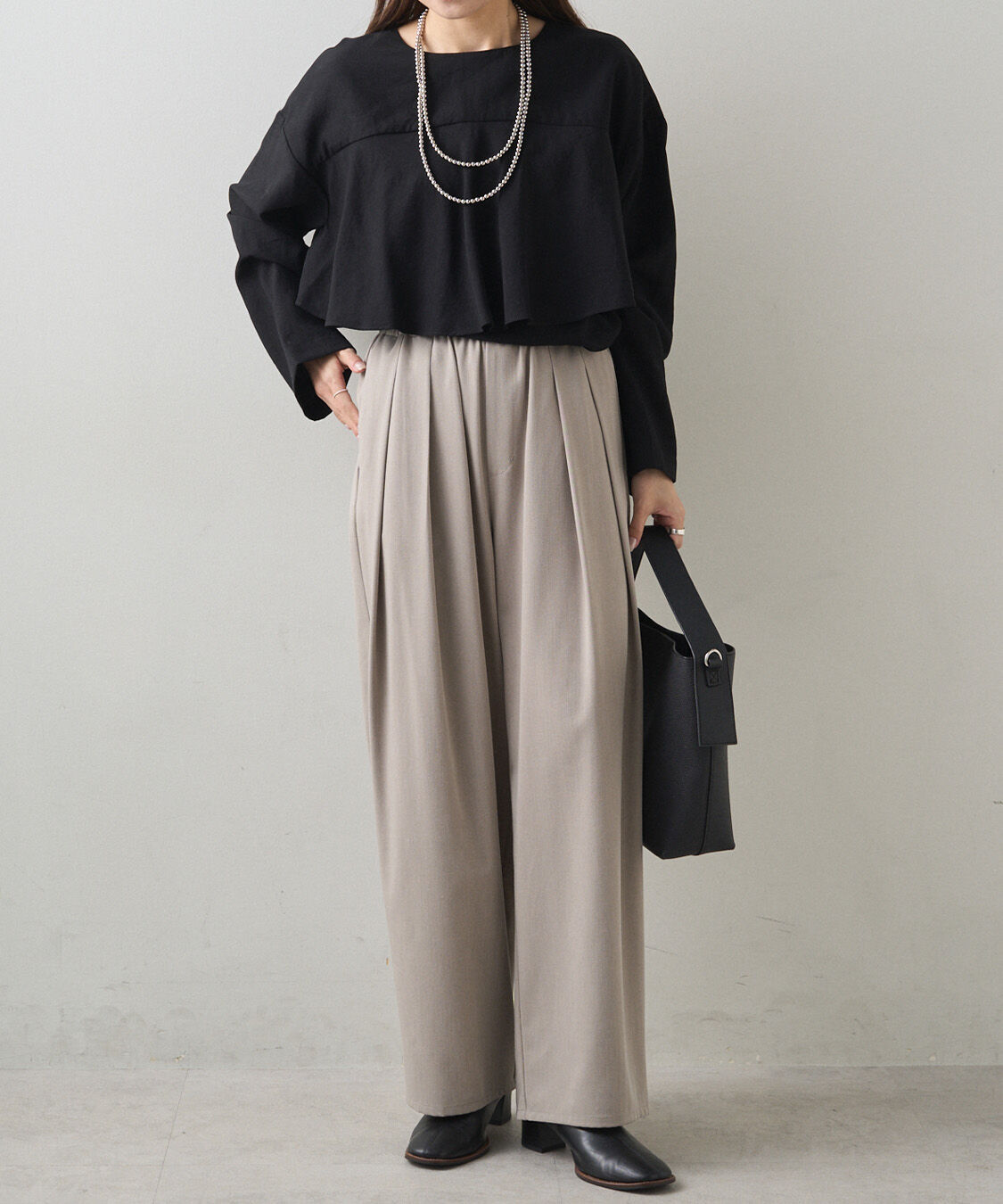  「【新色追加】ツータックウエストゴムストレッチパンツ」|その他|