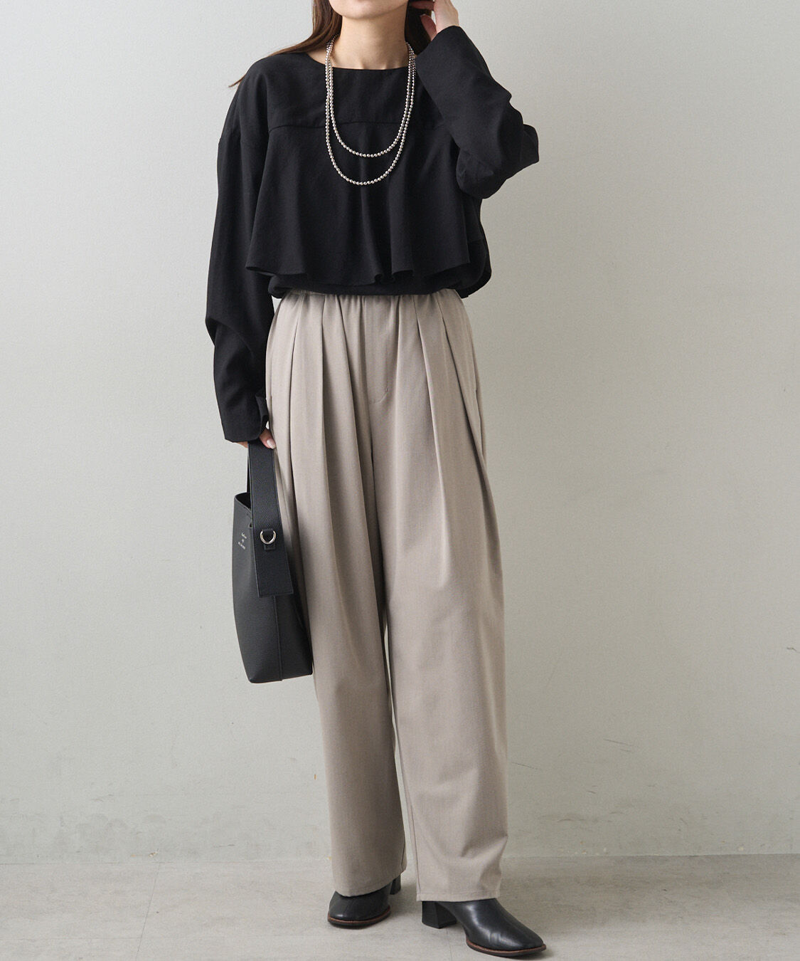  「【新色追加】ツータックウエストゴムストレッチパンツ」|その他|